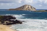 View from the beach of Kaohikaipu Island, or Turtle Island, and Manana Island, Oahu, Hawaii, also known as Rabbit Island
